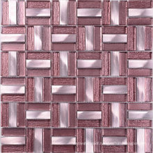Building Materials Commercial Use Aluminum Purple Glass Tile Mosaic